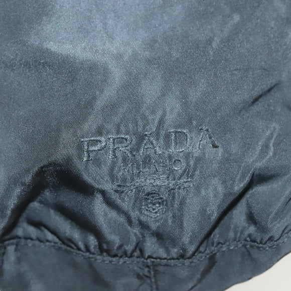 PRADA Hand Bag Nylon Black Silver Auth hk2902
