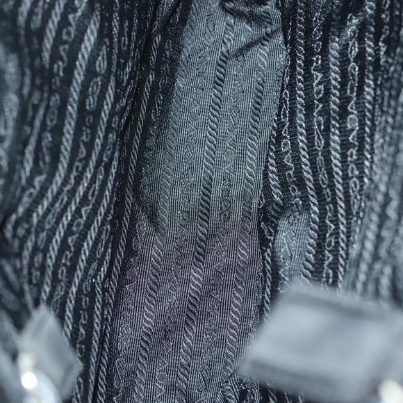 PRADA Hand Bag Nylon Black Silver Auth hk2902