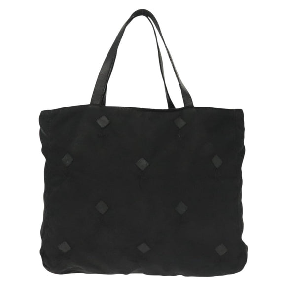 PRADA Hand Bag Nylon Black Silver Auth hk2902