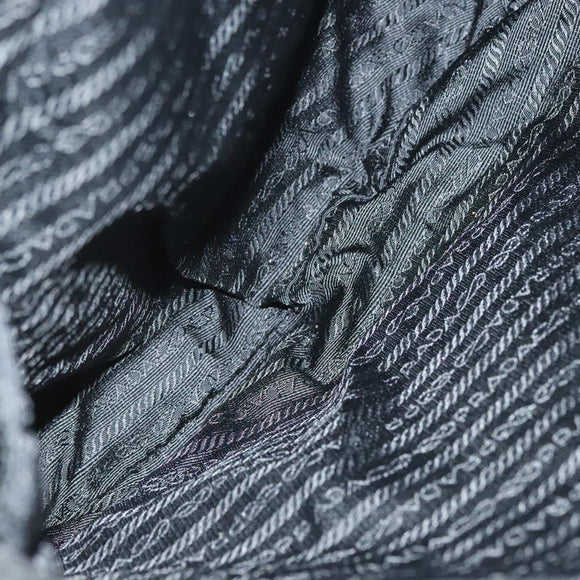 PRADA Hand Bag Nylon Black Silver Auth hk2902