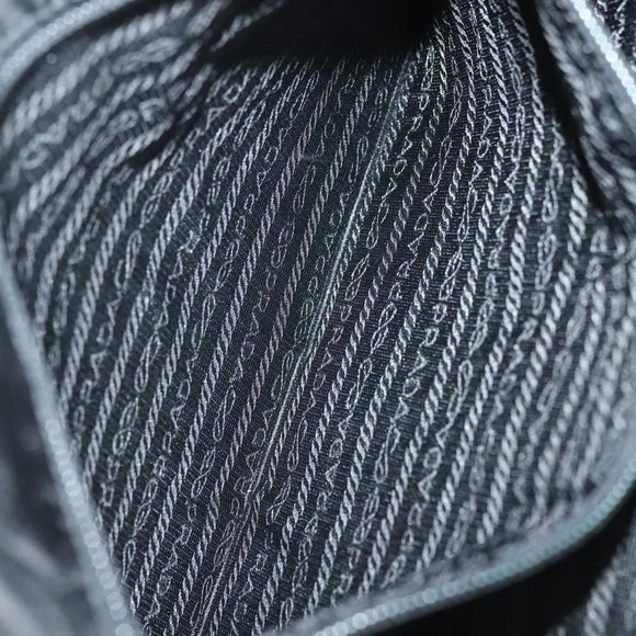 PRADA Hand Bag Nylon Black Silver Auth hk2902