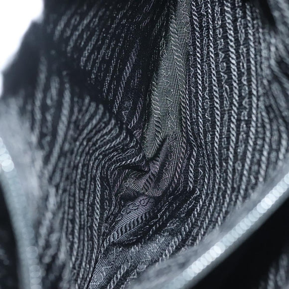 PRADA Hand Bag Nylon Black Silver Auth hk2902