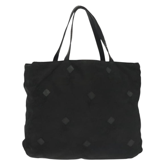PRADA Hand Bag Nylon Black Silver Auth hk2902