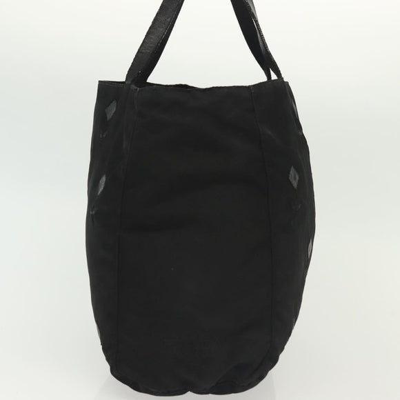 PRADA Hand Bag Nylon Black Silver Auth hk2902