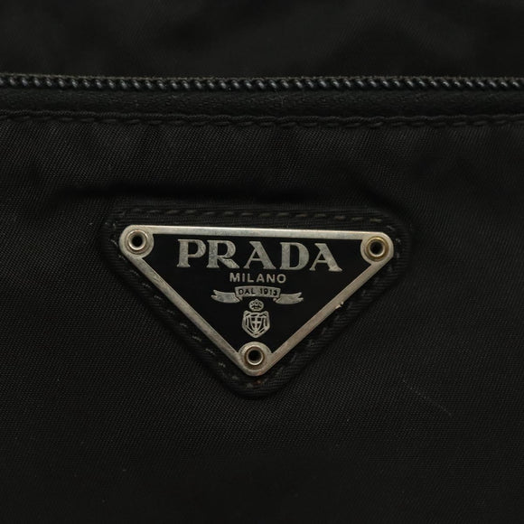 PRADA Shoulder Bag Nylon Black Silver Auth hk2903