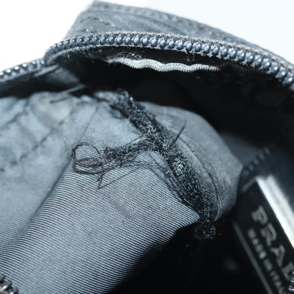 PRADA Shoulder Bag Nylon Black Silver Auth hk2903