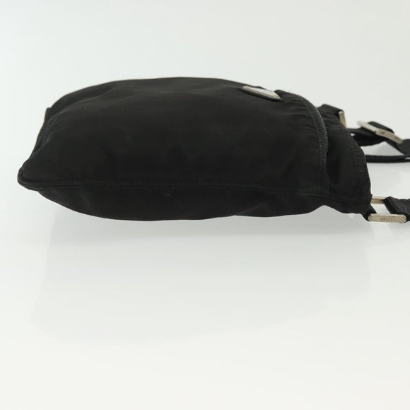 PRADA Shoulder Bag Nylon Black Silver Auth hk2903