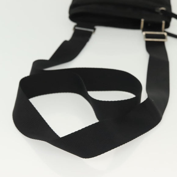 PRADA Shoulder Bag Nylon Black Silver Auth hk2903