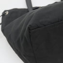 PRADA Tote Bag Nylon Black Silver Auth hk2905-11