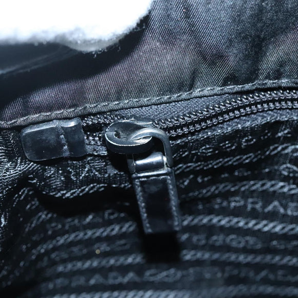 PRADA Tote Bag Nylon Black Silver Auth hk2905