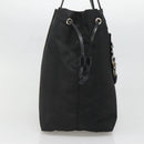 PRADA Tote Bag Nylon Black Silver Auth hk2905-4