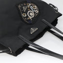 PRADA Tote Bag Nylon Black Silver Auth hk2905-6