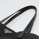 PRADA Tote Bag Nylon Black Silver Auth hk2905-8