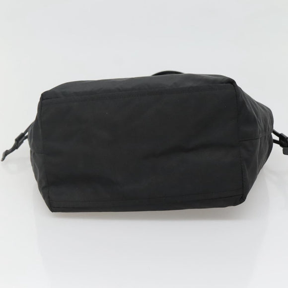 PRADA Tote Bag Nylon Black Silver Auth hk2905