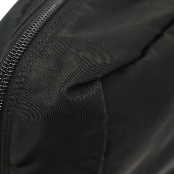 PRADA Travel Pouch Nylon Black Silver Auth hk2906