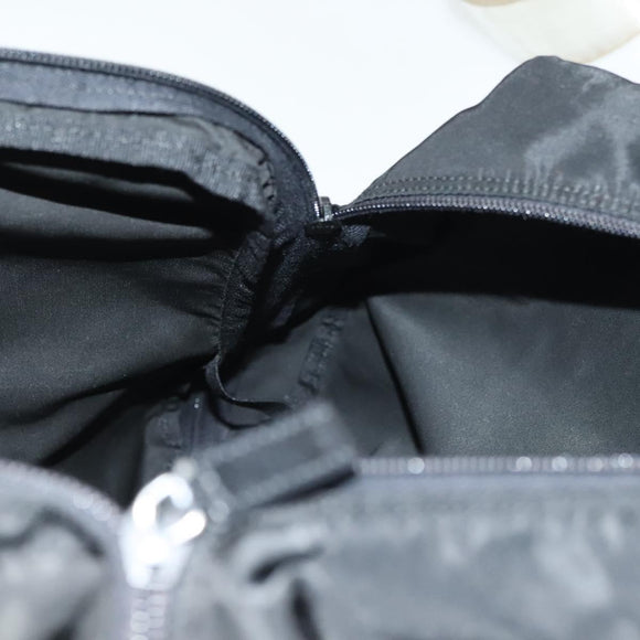 PRADA Travel Pouch Nylon Black Silver Auth hk2906