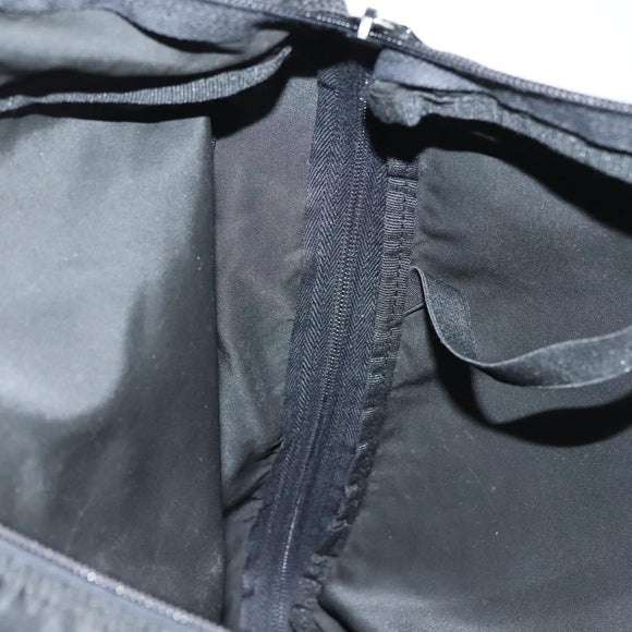 PRADA Travel Pouch Nylon Black Silver Auth hk2906