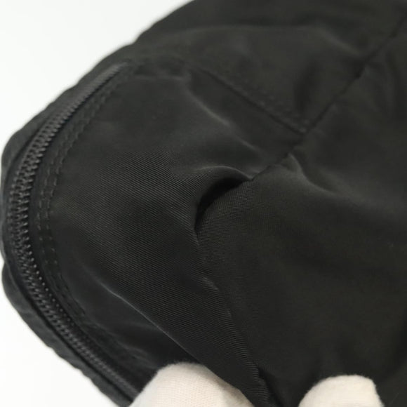 PRADA Travel Pouch Nylon Black Silver Auth hk2906