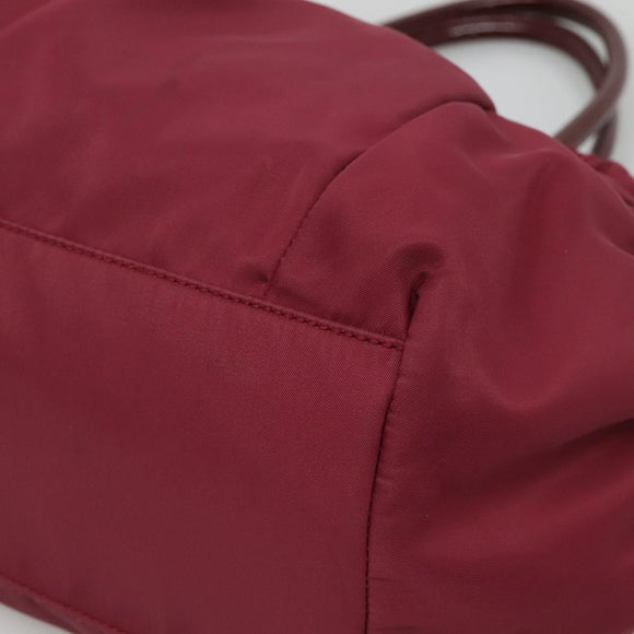 Salvatore Ferragamo Vala Tote Bag Nylon Bordeaux Gold Auth hk2907