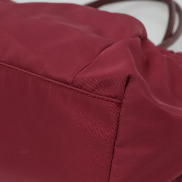 Salvatore Ferragamo Vala Tote Bag Nylon Bordeaux Gold Auth hk2907