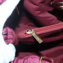 Salvatore Ferragamo Vala Tote Bag Nylon Bordeaux Gold Auth hk2907-18