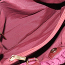 Salvatore Ferragamo Vala Tote Bag Nylon Bordeaux Gold Auth hk2907-10