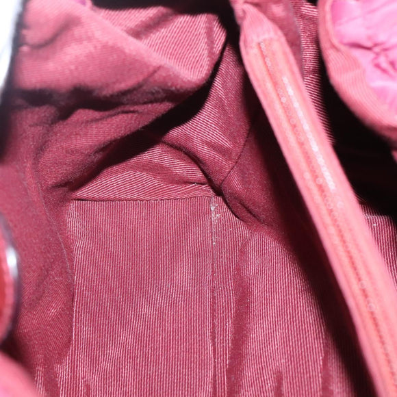 Salvatore Ferragamo Vala Tote Bag Nylon Bordeaux Gold Auth hk2907