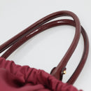 Salvatore Ferragamo Vala Tote Bag Nylon Bordeaux Gold Auth hk2907-8