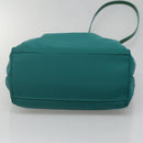 Salvatore Ferragamo Vala Tote Bag Nylon 2way Green Gold Auth hk2908-5