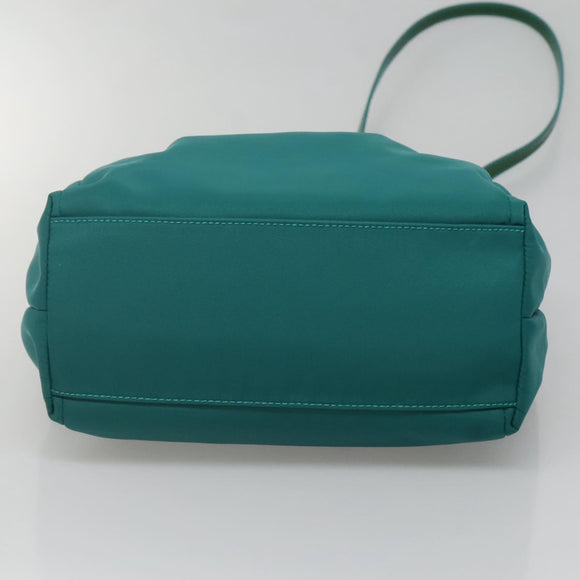 Salvatore Ferragamo Vala Tote Bag Nylon 2way Green Gold Auth hk2908