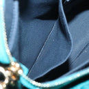 Salvatore Ferragamo Vala Tote Bag Nylon 2way Green Gold Auth hk2908-25