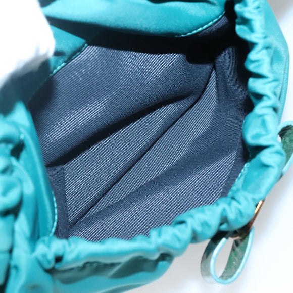 Salvatore Ferragamo Vala Tote Bag Nylon 2way Green Gold Auth hk2908