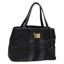 Salvatore Ferragamo Vala Tote Bag Nylon Black Gold Auth hk2909-1