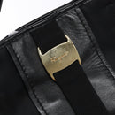 Salvatore Ferragamo Vala Tote Bag Nylon Black Gold Auth hk2909-14
