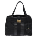 Salvatore Ferragamo Vala Tote Bag Nylon Black Gold Auth hk2909-2