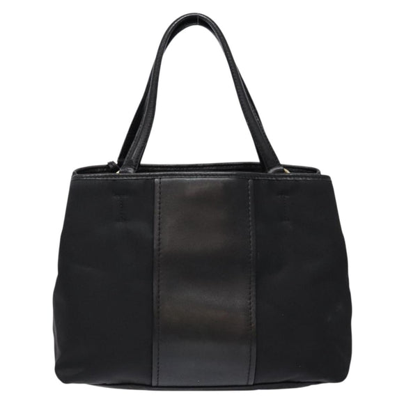 Salvatore Ferragamo Vala Tote Bag Nylon Black Gold Auth hk2909