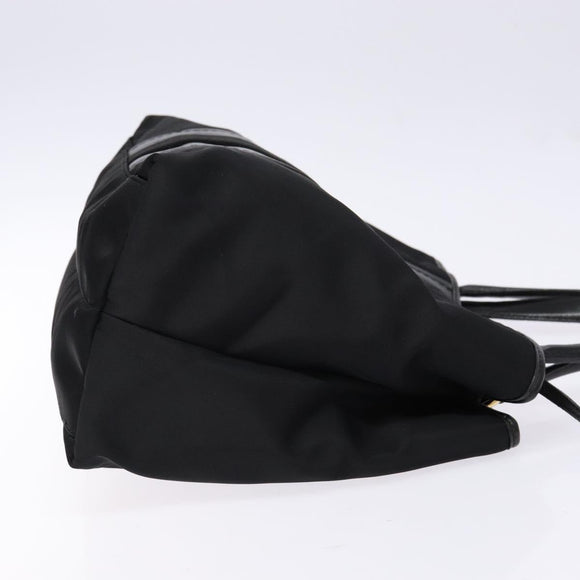 Salvatore Ferragamo Vala Tote Bag Nylon Black Gold Auth hk2909