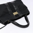Salvatore Ferragamo Vala Tote Bag Nylon Black Gold Auth hk2909-6