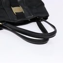 Salvatore Ferragamo Vala Tote Bag Nylon Black Gold Auth hk2909-7