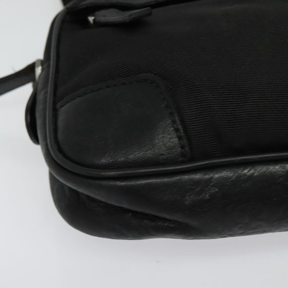 GUCCI GG Canvas Guccissima Waist Bag Leather Nylon Black 162417 Auth hk2912