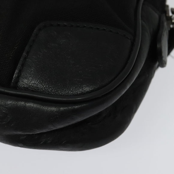 GUCCI GG Canvas Guccissima Waist Bag Leather Nylon Black 162417 Auth hk2912