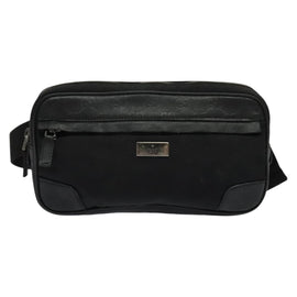 GUCCI GG Canvas Guccissima Waist Bag Leather Nylon Black 162417 Auth hk2912 - 0