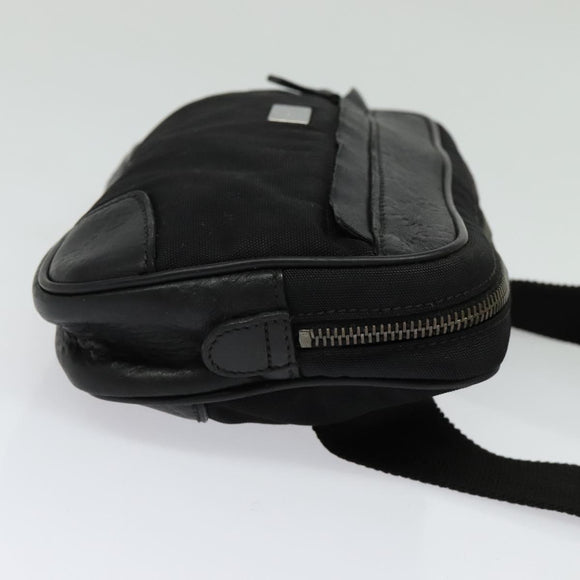 GUCCI GG Canvas Guccissima Waist Bag Leather Nylon Black 162417 Auth hk2912