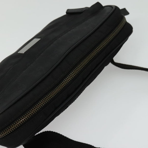 GUCCI GG Canvas Guccissima Waist Bag Leather Nylon Black 162417 Auth hk2912