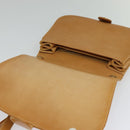 GUCCI Shoulder Bag Leather Beige Gold Auth hk2913-10