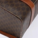 CELINE Macadam Canvas Hand Bag PVC Leather Brown Gold Auth hk2916-16