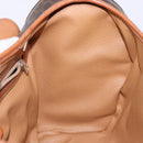 CELINE Macadam Canvas Hand Bag PVC Leather Brown Gold Auth hk2916-20