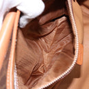 CELINE Macadam Canvas Hand Bag PVC Leather Brown Gold Auth hk2916-22