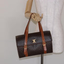 CELINE Macadam Canvas Hand Bag PVC Leather Brown Gold Auth hk2916-23