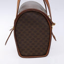 CELINE Macadam Canvas Hand Bag PVC Leather Brown Gold Auth hk2916-3